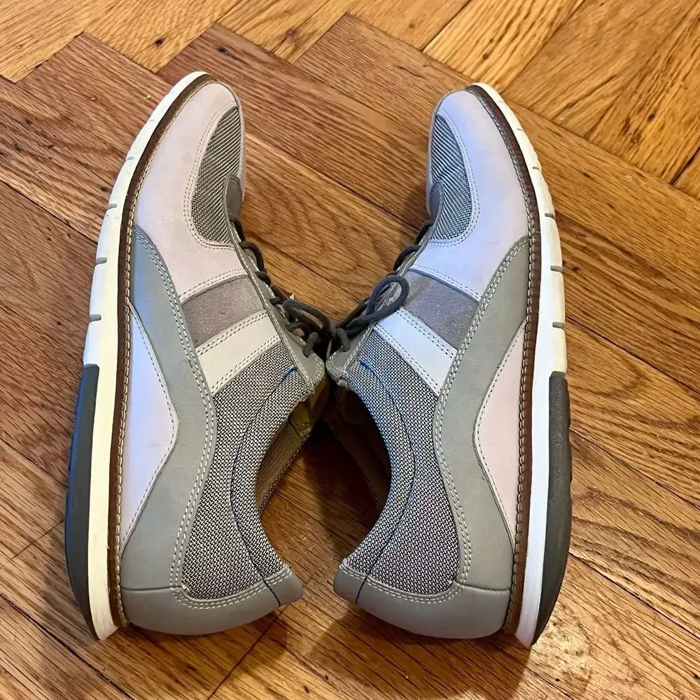 Cole Haan Grand.OS Gray Leather and Mesh Oxford Casual Shoes Sneakers Comfort 9M